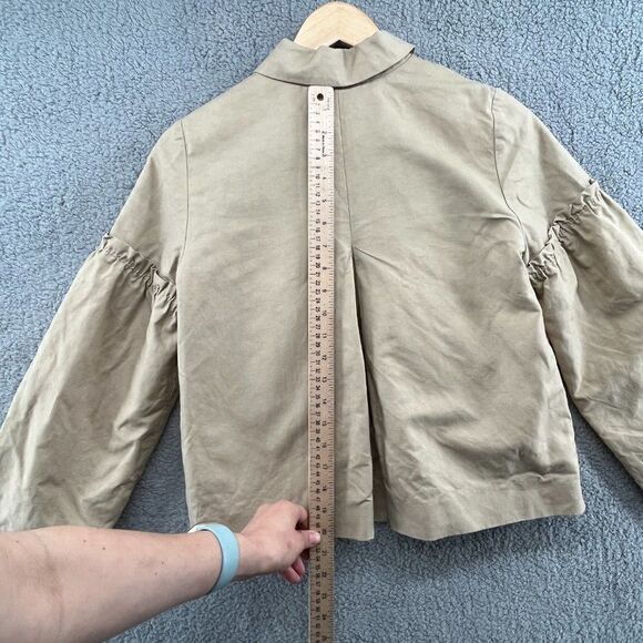Lewit Linen Cotton Tan Jacket Blazer Ruffle Sleeve XS - Picture 11 of 15